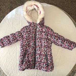 Carter’s Floral Print Hooded Down Coat